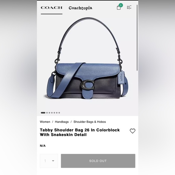 LNWT Coach Tabby 26 w/ Snakeskin (Blue Multi) - Picture 9 of 9